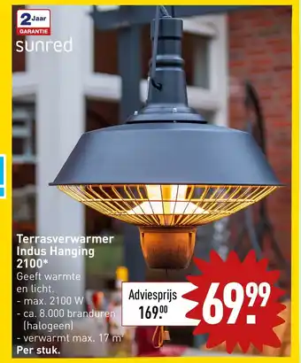 ALDI Terrasverwarmer indus hanging 2100W aanbieding