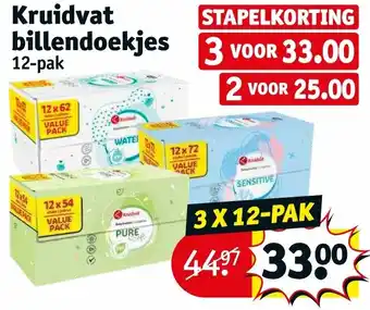 Kruidvat Billendoekjes 3 x 12-pak aanbieding