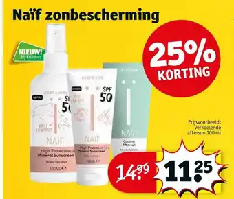 Kruidvat Naif zonbescherming verkoelende aftersun 100ml aanbieding