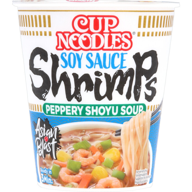 Nissin soy sauce shrimp noodles aanbieding bij Albert Heijn