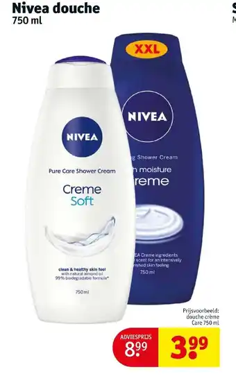 Kruidvat Nivea douche creme care 750ml aanbieding