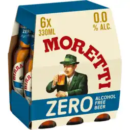 Jumbo Birra moretti zero 0.0 bier fles 6x300ml aanbieding