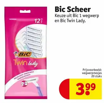 Kruidvat Bic scheer wegwerpmesjes 20 stuks aanbieding