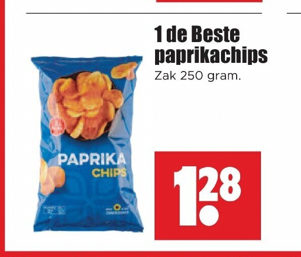 1 de Beste paprikachips 250 gram aanbieding bij Dirk