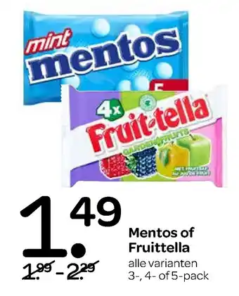 Spar Mentosof fruitetella aanbieding