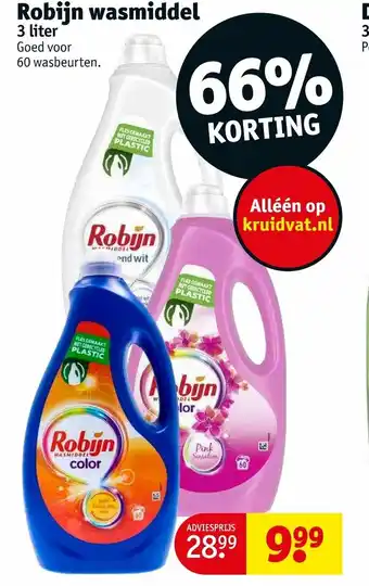 Kruidvat Robijn Wasmiddel 3 Liter aanbieding