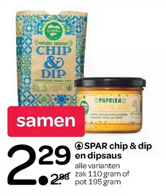 Spar Chip & dip en dipsaus 195g aanbieding