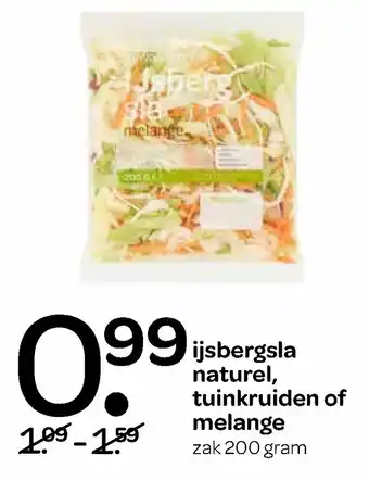 Spar Ijsbergsla naturel, tuinkruiden of melangka 200g aanbieding