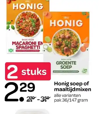 Spar Honig soep of maaltijdmixen 147g aanbieding