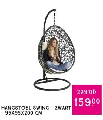 Xenos Hangstoel swing zwart 95x95x200 cm aanbieding