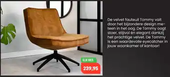 Dimehouse Velvet fauteuil tommy aanbieding