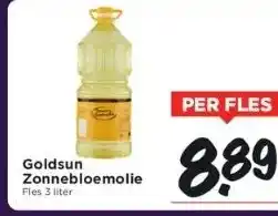 Vomar Voordeelmarkt Goldsun zonnebloemolie fles 3 liter aanbieding