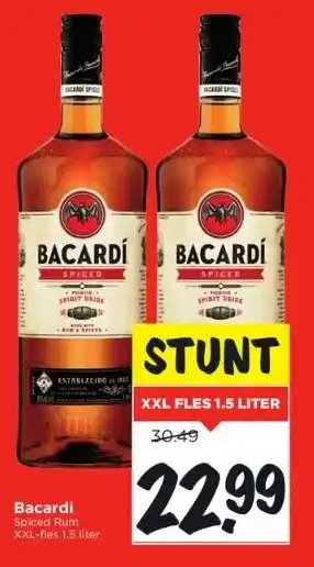 Vomar Voordeelmarkt Bacardi spiced rum xxl-fles 1.5 liter aanbieding
