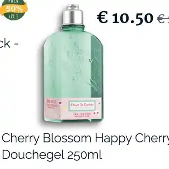 L´Occitane Cherry Blossom Happy Cherry Douchegel 250ml aanbieding