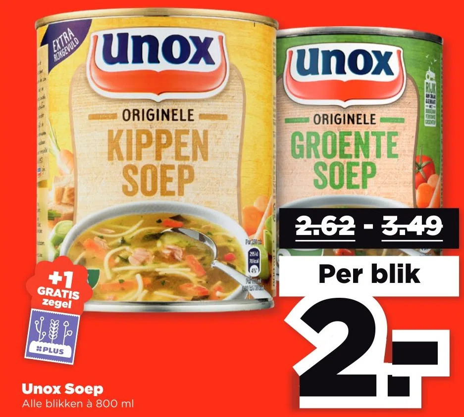 Unox soep aanbieding bij PLUS