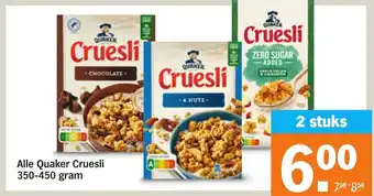 Albert Heijn Alle Quaker cruesli aanbieding