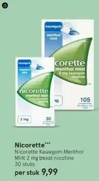 Etos Nicorette kauwgom menthol mint 2 mg bevat nicotine aanbieding