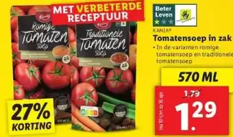 Lidl Tomatensoep in zak aanbieding