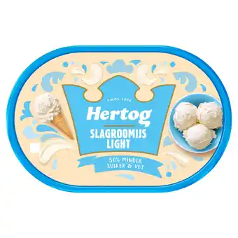 Jumbo Hertog ijs light slagroomijs aanbieding