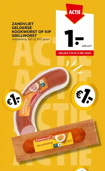 Jumbo Zandvliet Gelderse Kookworst Of Kip Grillworst 150 of 250 gram aanbieding