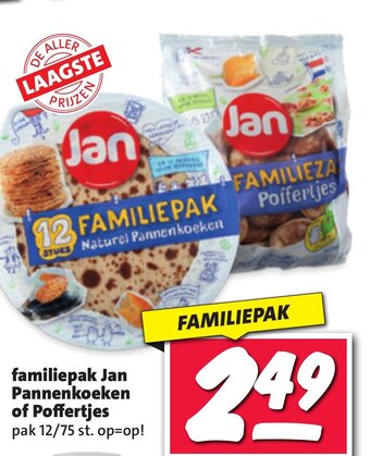 Nettorama Jan familiepak pannenkoeken of poffertjes aanbieding