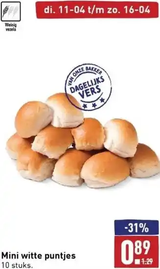 ALDI Mini witte puntjes 10 stuks. aanbieding