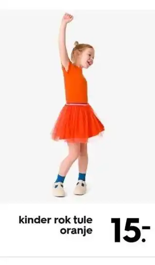 HEMA Kinder rok tule oranje aanbieding