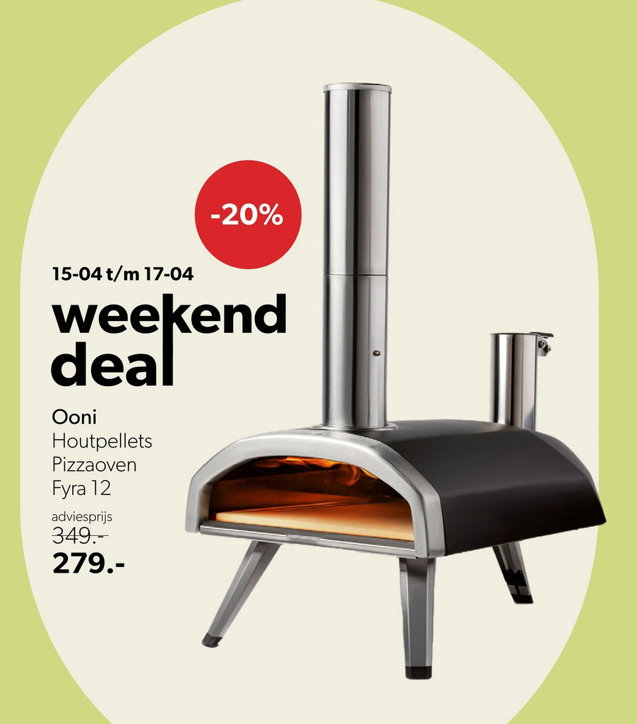 Ooni houtpellets pizzaoven fyra 12 aanbieding bij Wehkamp