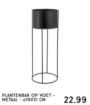 Xenos Plantenbak op voet -metaal - ⌀19x51 cm aanbieding