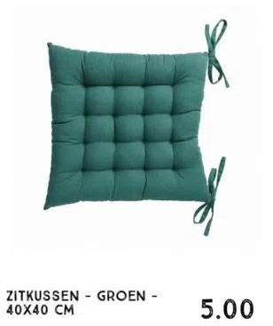 Xenos Zitkussen -  groen - 40x40 cm aanbieding
