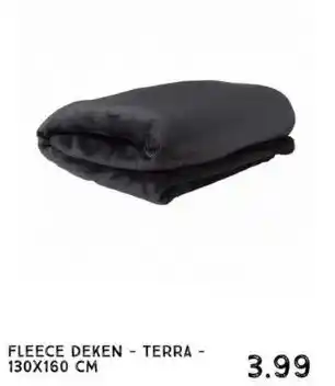 Xenos Fleece deken - terra - 130x160 cm aanbieding