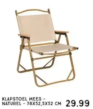 Xenos Klapstoel mees - naturel - 78x52,5x52 cm aanbieding