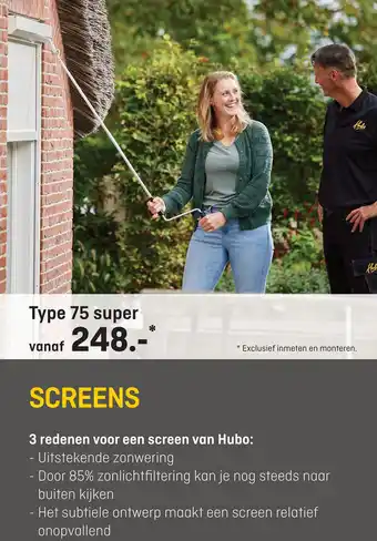 Hubo Screens aanbieding