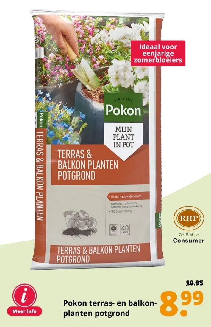 Pokon terras en balkon planten potgrond aanbieding bij GroenRijk