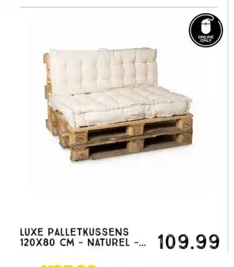 Xenos Luxe palletkussens 120x80 cm - naturel aanbieding