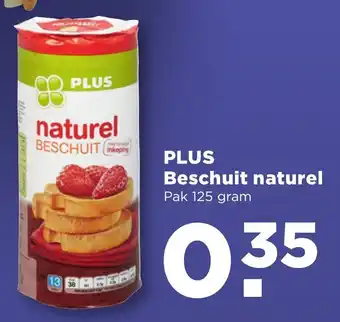 PLUS PLUS Beschuit naturel 125g aanbieding