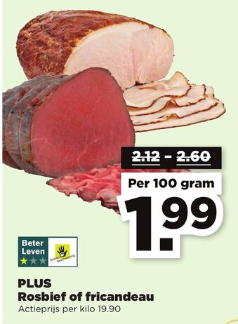 PLUS PLUS Rosbief of fricandeau 100g aanbieding