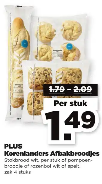 PLUS PLUS Korenlanders Afbakbroodjes aanbieding