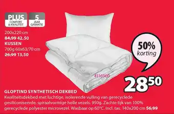 Jysk Gloptind Synthetisch Dekbed 140x200 Cm 50% Korting aanbieding