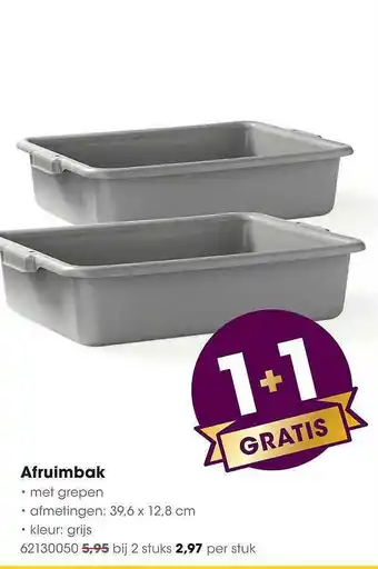 HANOS Afruimbak 1+1 Gratis aanbieding