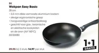 HANOS BK Wokpan Easy Basic 28 Cm 1+1 Gratis aanbieding