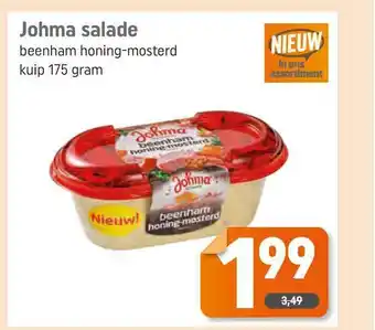 Dagwinkel Johma Salade Beenham Honing-Mosterd 175 gram aanbieding