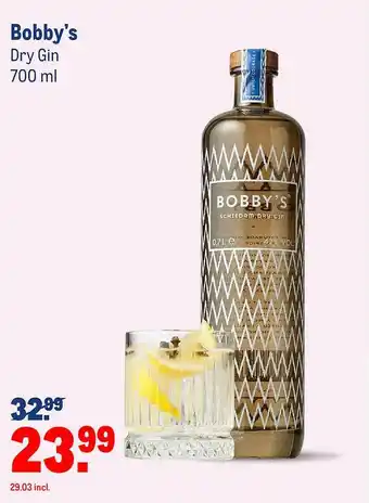 Makro Bobby's Dry Gin 700 ml aanbieding