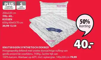 Jysk Knutseggen Synthetisch Dekbed 140x200 Cm 50% Korting aanbieding