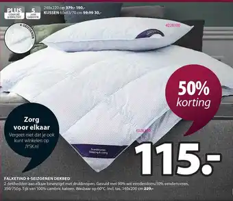 Jysk Falketind 4-Seizoenen Dekbed 140x200 Cm 50% Korting aanbieding