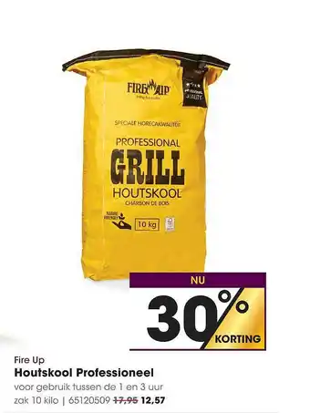 HANOS Fire Up Houtskool Professioneel 30% Korting aanbieding