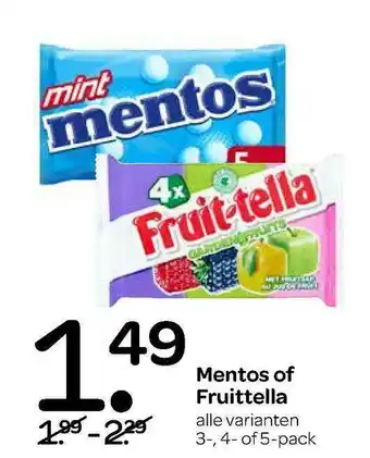 Spar Mentos Of Fruittella aanbieding