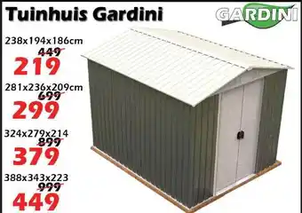 iTEK Tuinhuis Gardini 238x194x186 cm aanbieding