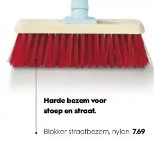 Blokker Harde bezem voor stoep en straat. aanbieding