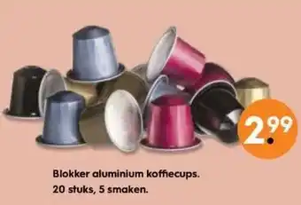 Blokker Blokker aluminium koffiecups. 20 stuks, 5 smaken. aanbieding